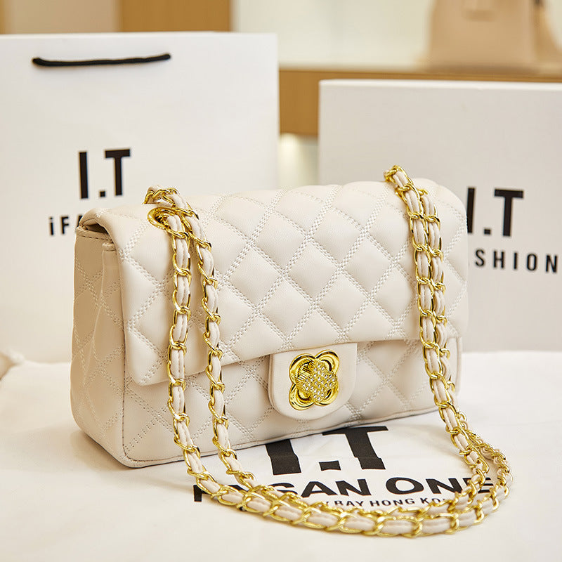 Women's Classic Style Rhombus Chain Genuine Leather Crossbody Bags