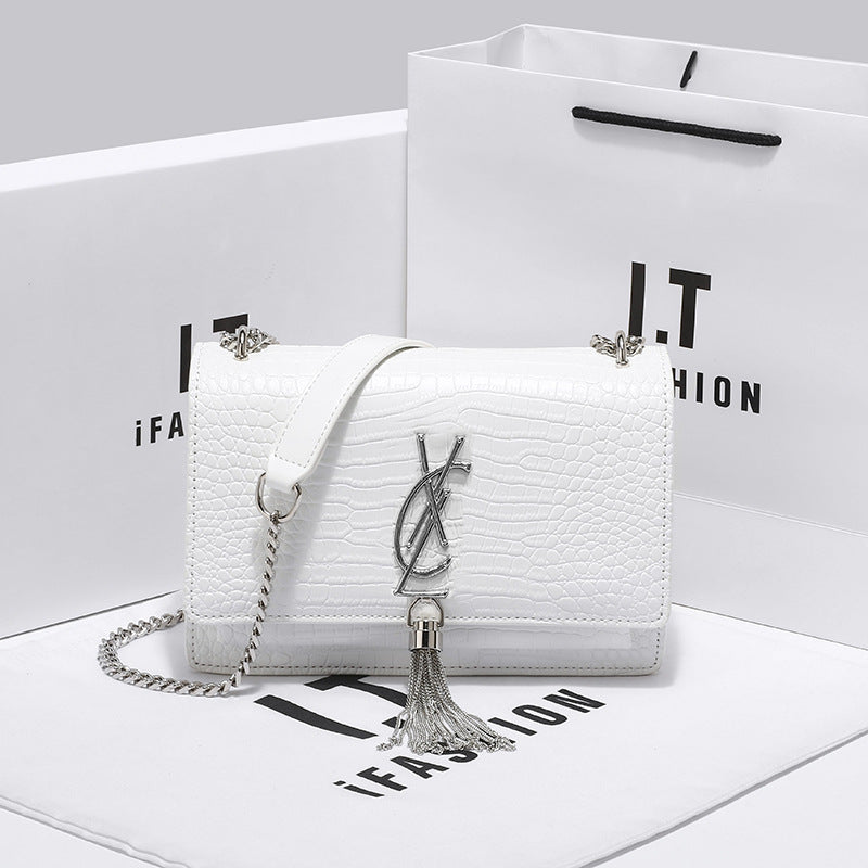 Women's Unique Leather High-grade Chain Tassel Shoulder Bags