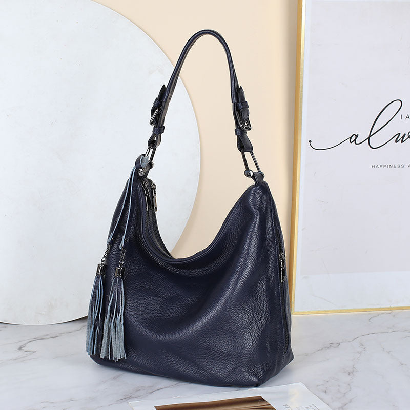 Women's First Layer Cowhide Genuine Leather Simple Shoulder Bags