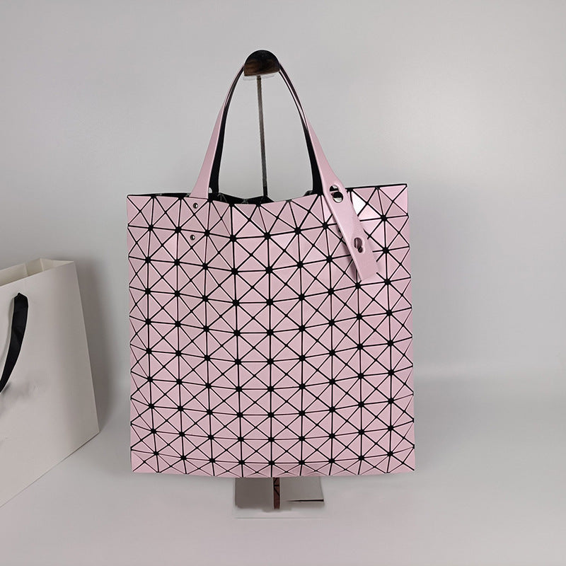 Women's Life Geometric Rhombus Plaid Big Shoulder Bags