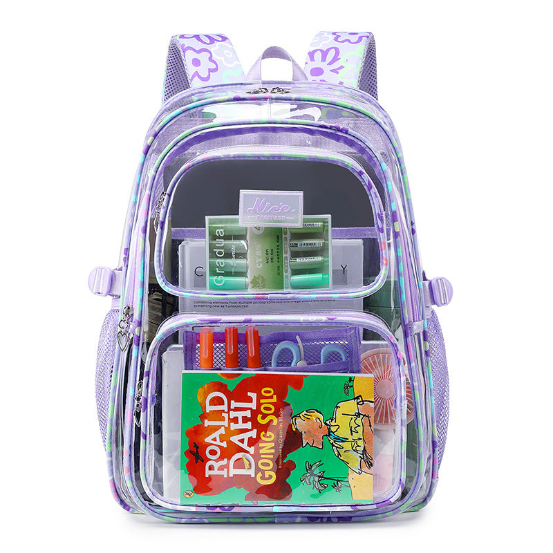 Women's Transparent Campus College Large Capacity Leisure Backpacks