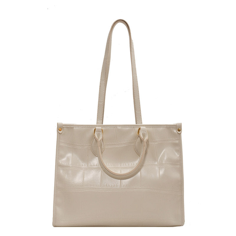 Women's Large Capacity Stone Pattern Simple Commute Shoulder Bags