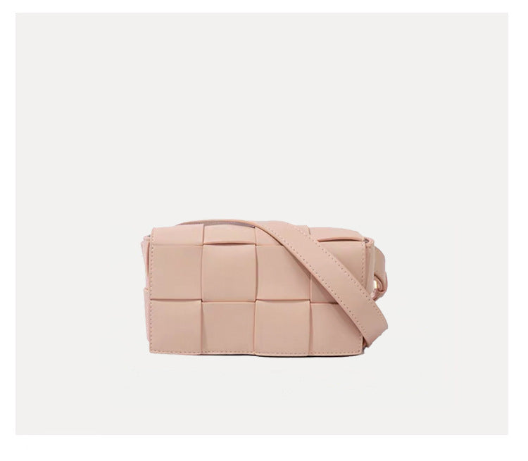 Authentic Leather Weave Female One Gold Bags