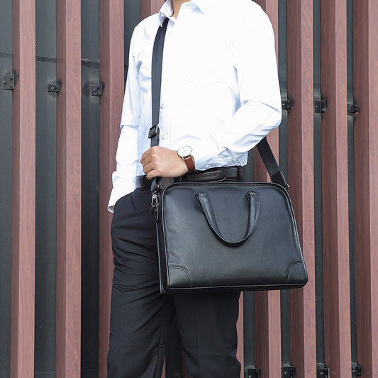 Men's First Layer Cowhide Waterproof File Inch Men's Briefcases