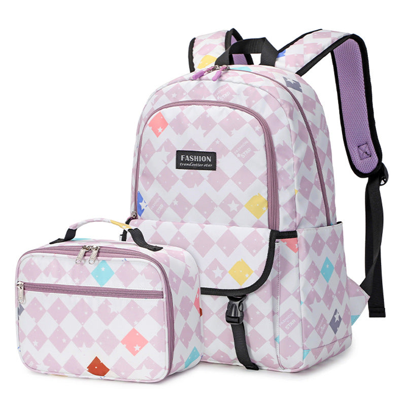 Women's Fresh Sweet Large Capacity Checked Printed Bags