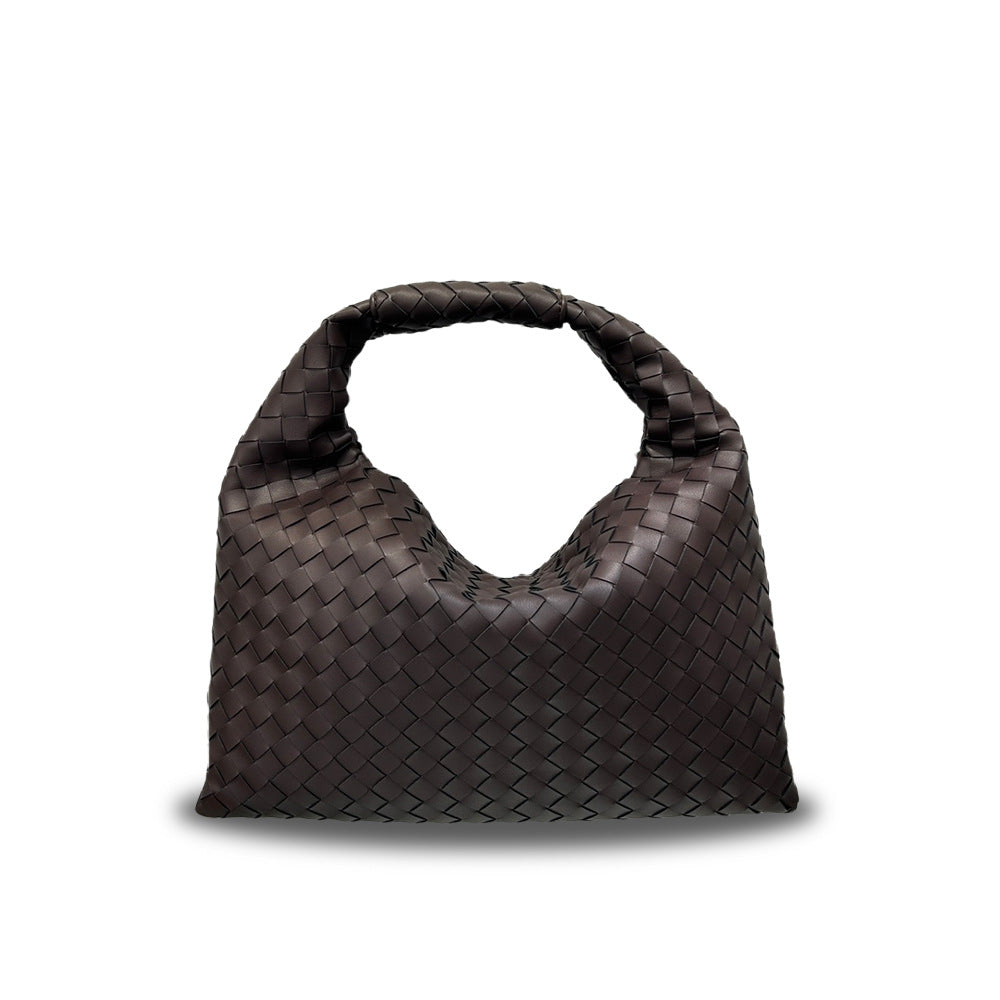 Women's Authentic Leather Weave Large Korean Style Bags