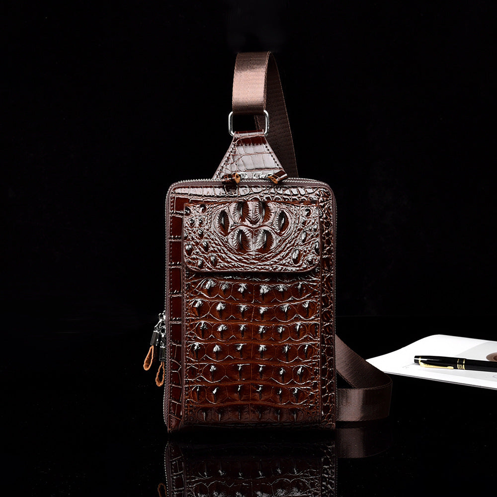 Men's Crocodile Pattern Fashion Large Capacity Men's Shoulder Bags