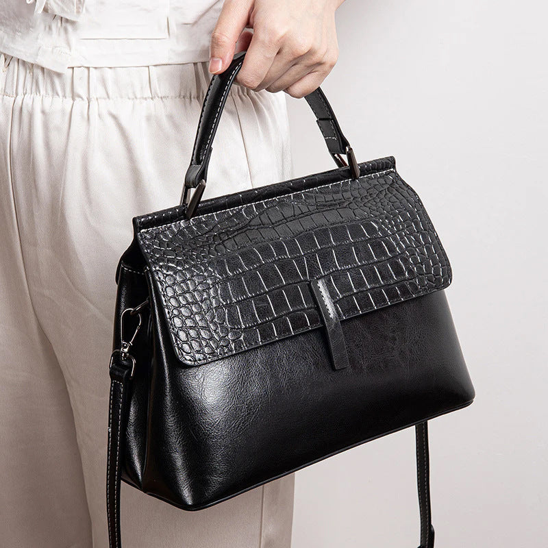 Women's Leather Fashion Crocodile Pattern Shell Versatile Shoulder Bags