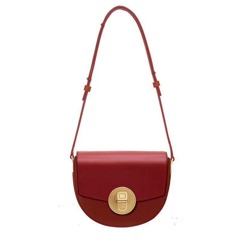 Cans Series Large Saddle Genuine Leather Crossbody Bags