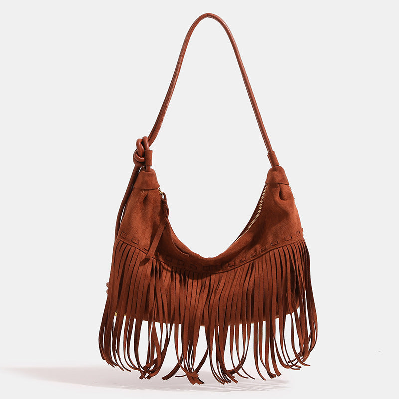 Bohemian Style Matte Tassel Large Capacity Tote Bags