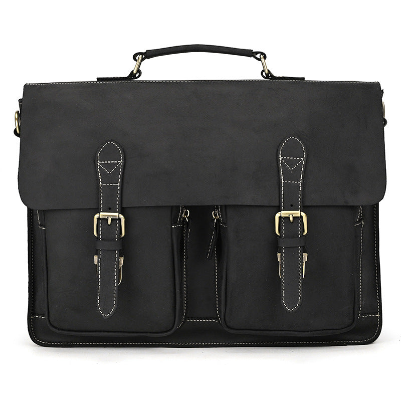 Retro Crazy Horse Leather Large Capacity Handbags