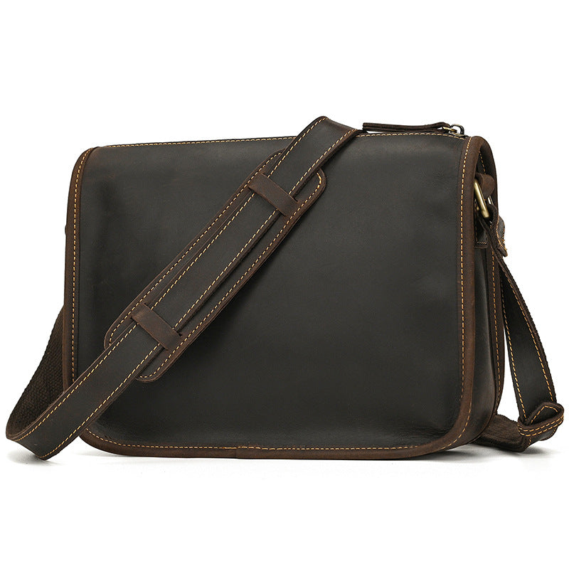 Men's Crazy Horse Leather Genuine Cowhide Commuter Men's Shoulder Bags