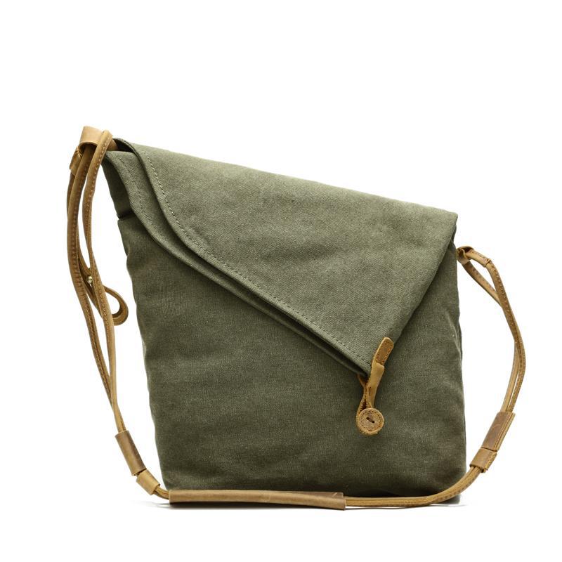 Men's Crazy Horse Leather Canvas Artistic Retro Bags