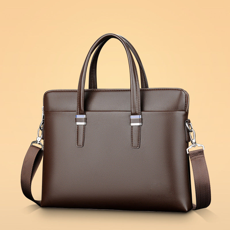 Men's Waterproof Hard-wearing Computer Hand Carrying Leather Men's Briefcases
