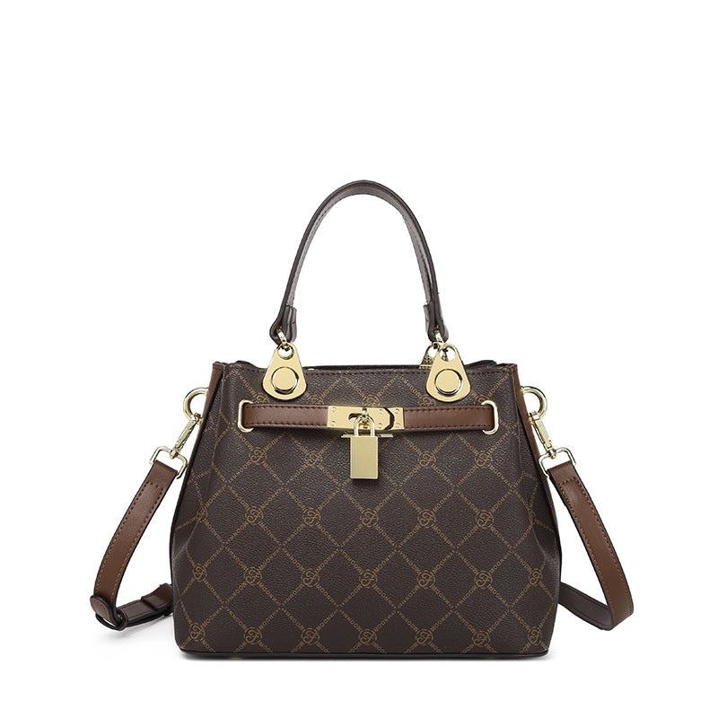 Women's Fashionable Letter Printing Kelly Platinum Contrast Bags