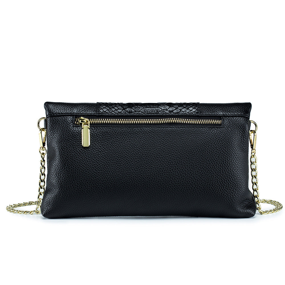 Women's Folding Envelope Clutch Leather Versatile Cowhide Shoulder Bags