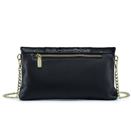 Women's Folding Envelope Clutch Leather Versatile Cowhide Shoulder Bags