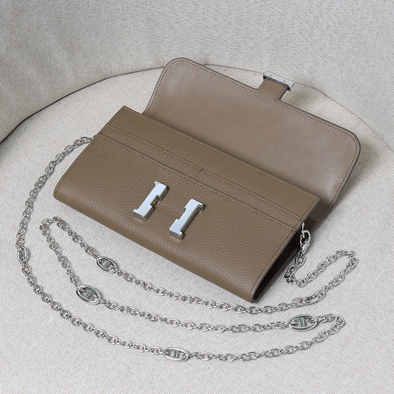 Leather Stewardess Pig Nose Chain Fashion Crossbody Bags