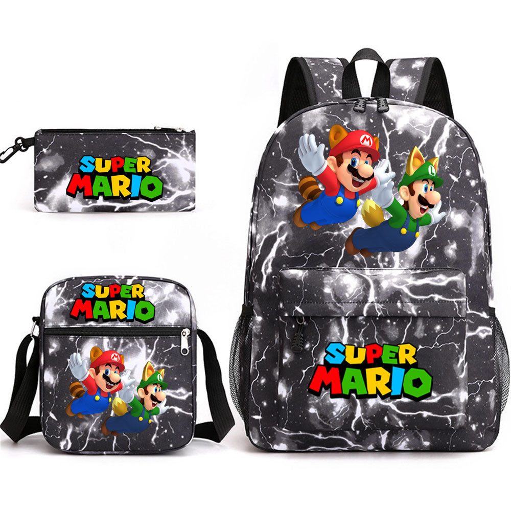 Game Mario Super Mary Three-piece Cartoon Middle School Students' Schoolbags