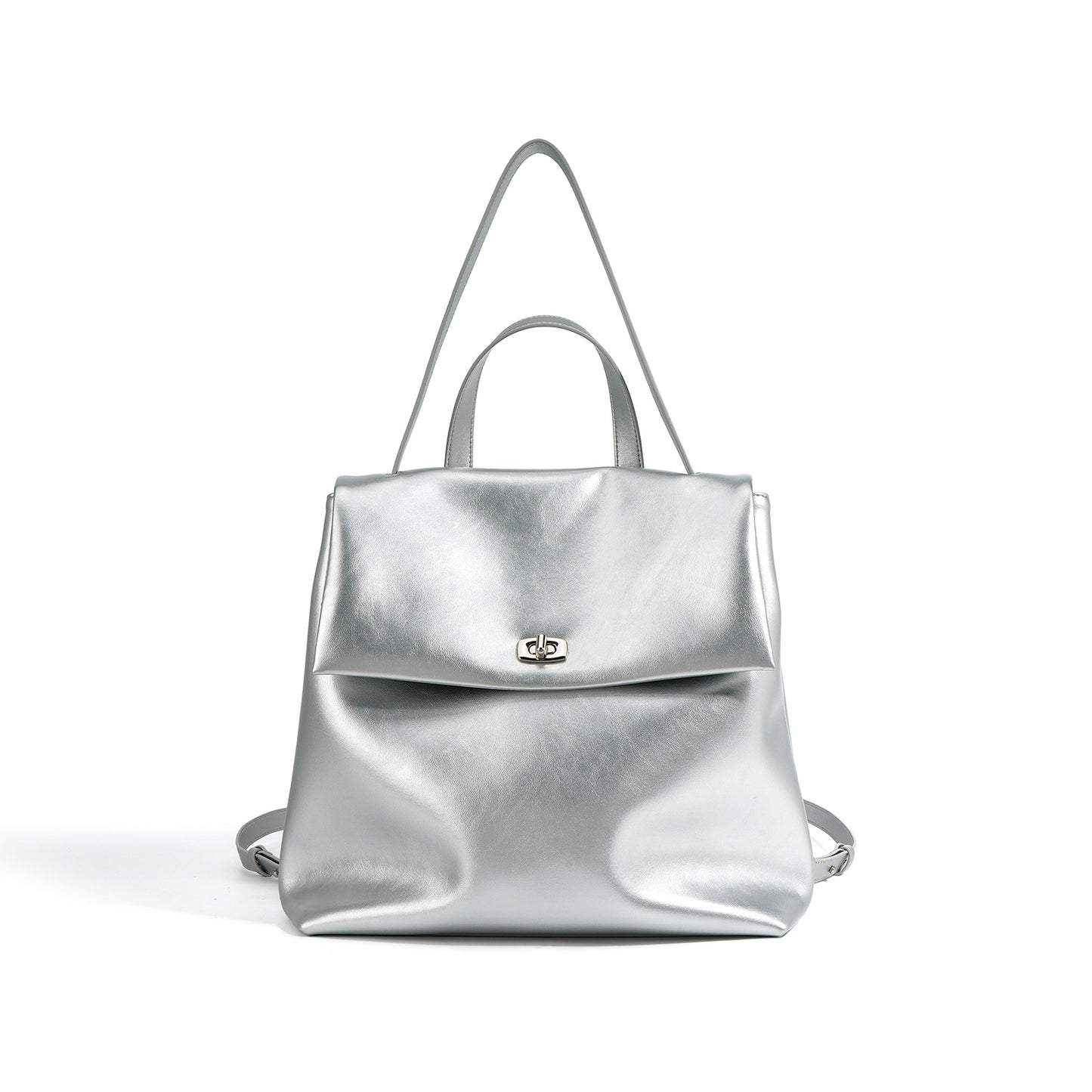 Women's Textured Cowhide Female Solid Color College Backpacks