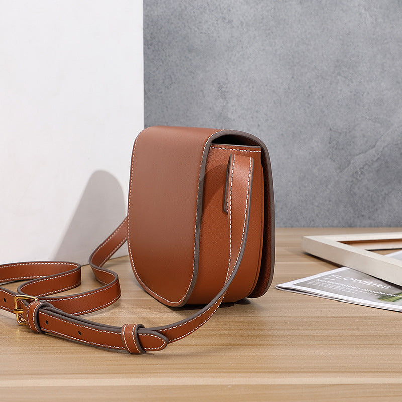 Arc Saddle Genuine Leather Fashion Fashionable Shoulder Bags