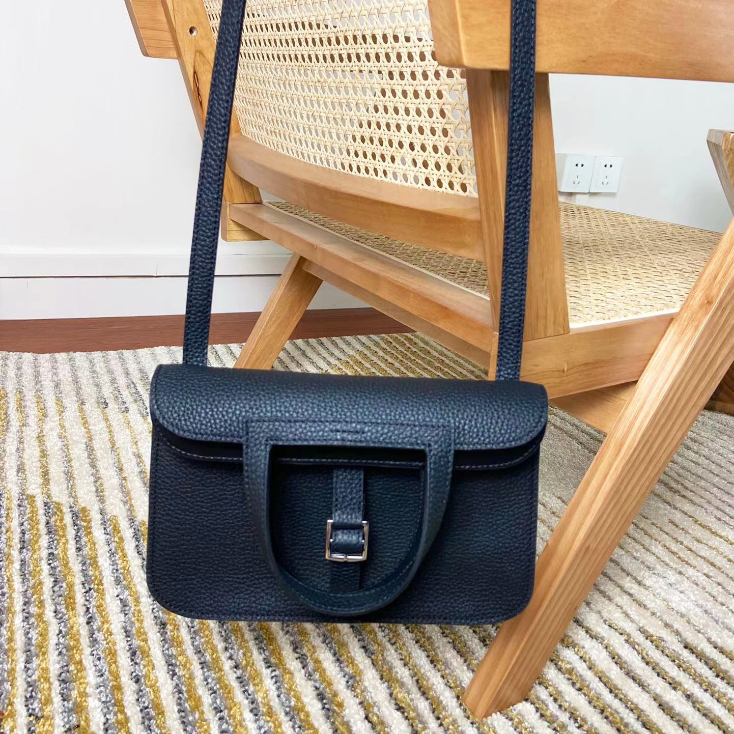 Trendy Handmade French Cowhide Half Hazan Bags