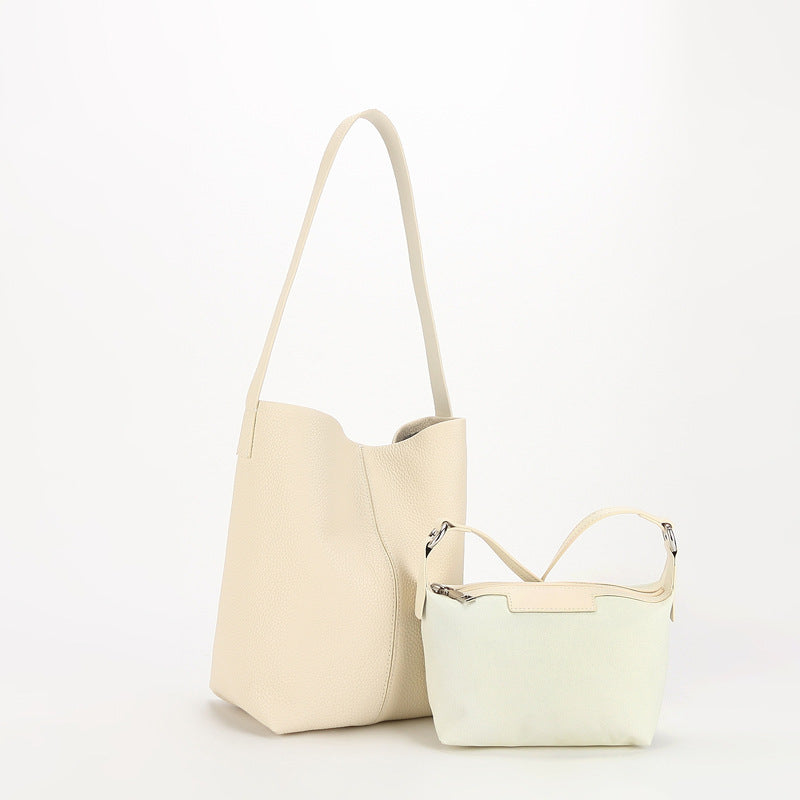 Women's Capacity Leather Simple First Layer Cowhide Shoulder Bags