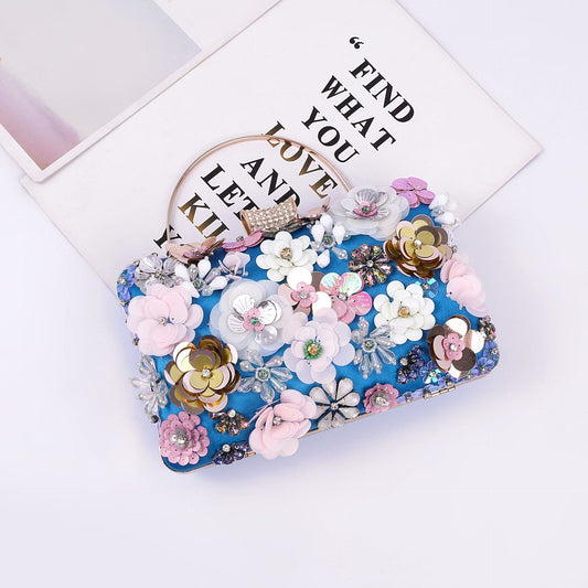 Colored Beads Flower Graceful Fashionable Dinner Birthday Bags