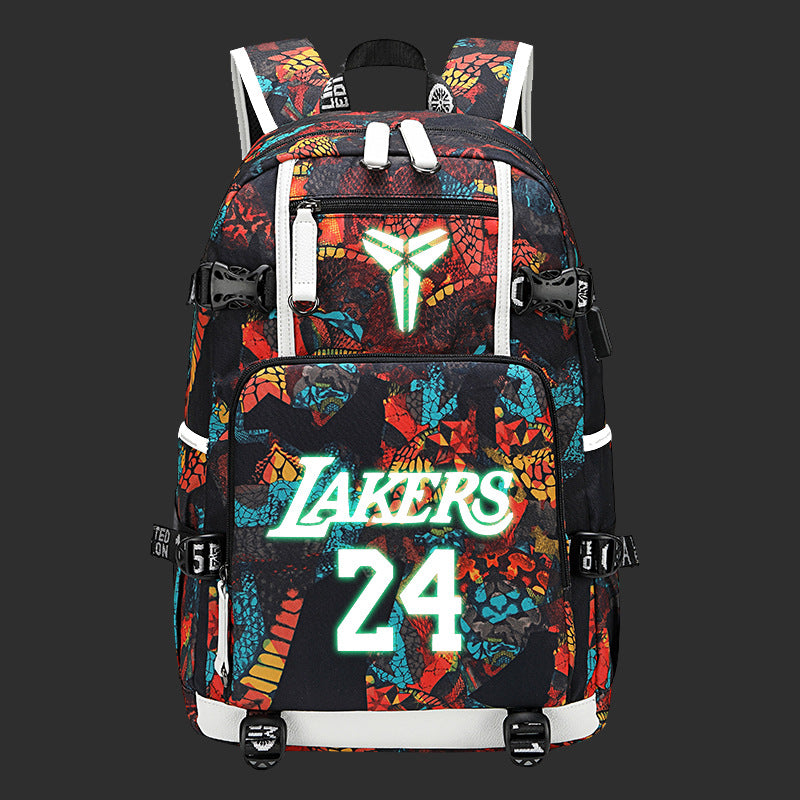 Men's Black Mamba Basketball Thermal Transfer Printing Backpacks