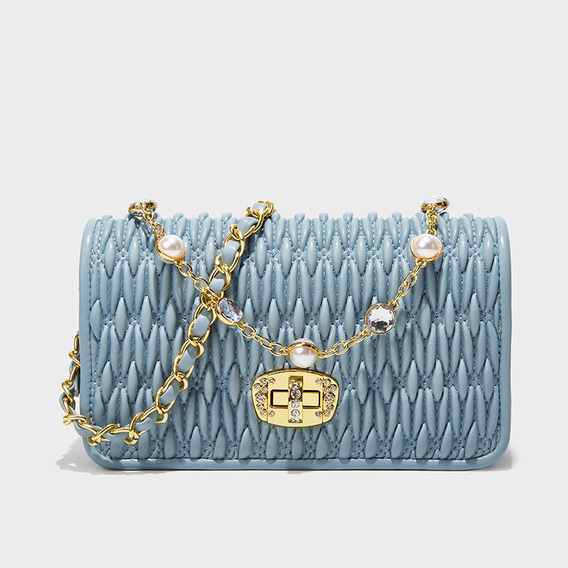 Women's Fashionable Diamond High-grade Underarm Pearl Chain Shoulder Bags
