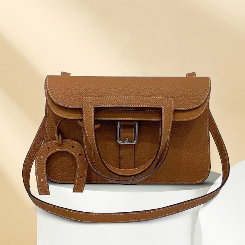 Women's Leather Hand Top Layer Cowhide Lychee Crossbody Bags