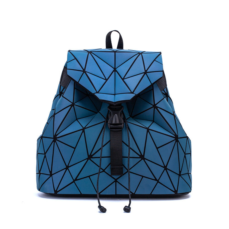 Women's Luminous Colorful Geometric Fashion Folding Rhombus Backpacks