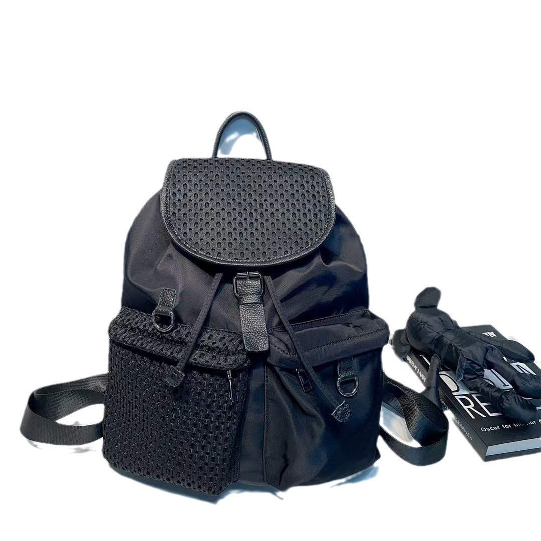 Nylon Cloth Simple Drawstring Flip Practical Backpacks
