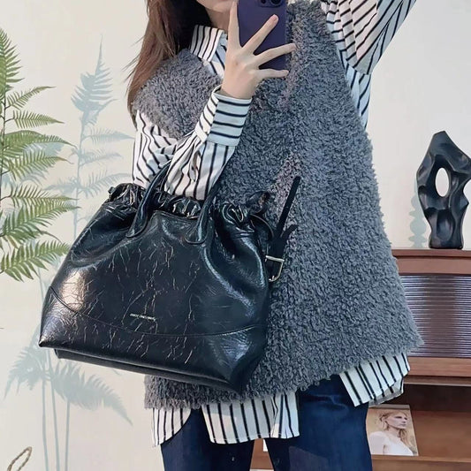 Women's Wandering Series Fashionable Large Capacity Genuine Tote Bags