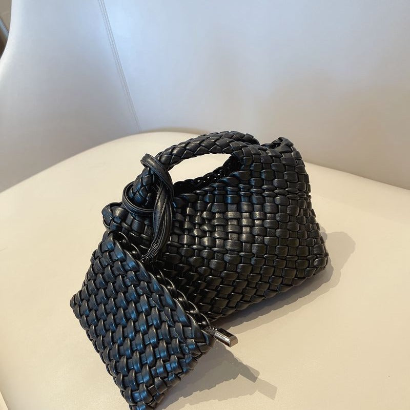 Woven Summer Soft Leather Underarm High-grade Small Square Bags