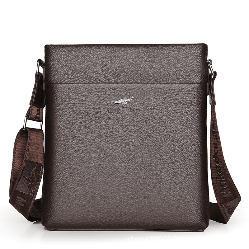 Men's Layer Cowhide Genuine Leather Business Trip Shoulder Bags