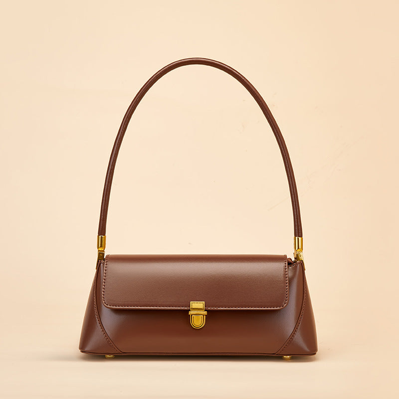 Women's Niche Baguette Genuine Leather Underarm Summer Tote Bags
