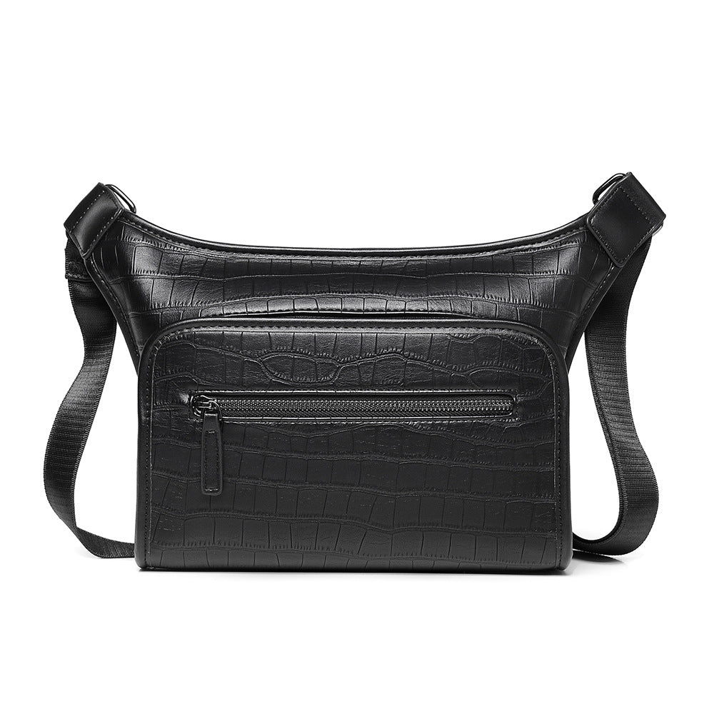 Men's Black Large Capacity Crocodile High Quality Versatile Men's Messenger Bags