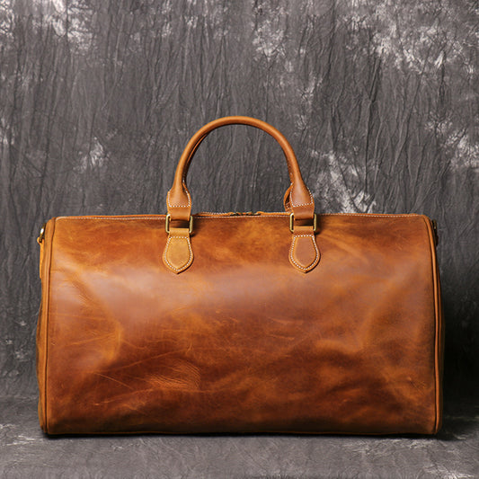 Women's & Men's & Retro Crazy Horse Leather Portable Travel Bags