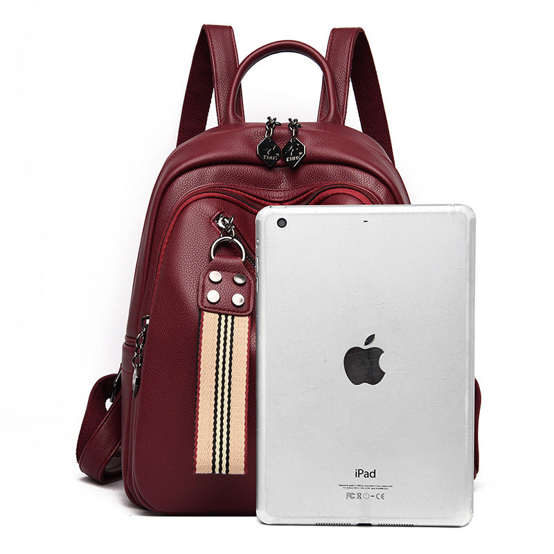Women's Fashion Korean Style Individual Soft Leather Backpacks