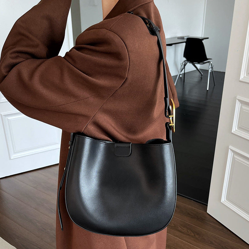 Women's Style Saddle Minority Fashion Genuine Leather Shoulder Bags