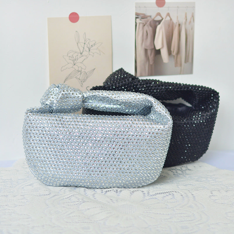 Unique Niche Talk Diamond Knotted Dumpling Emerald Handbags