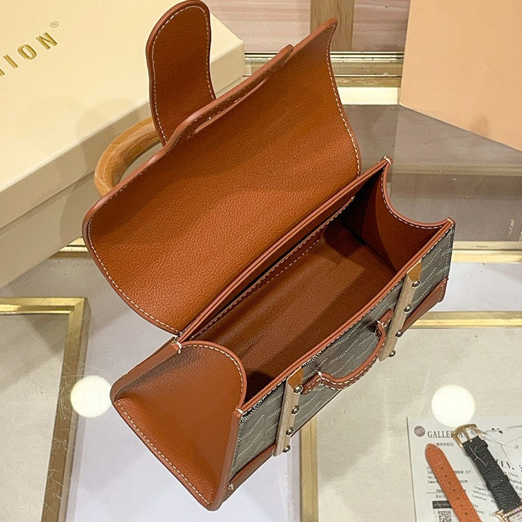 Women's Dog Teeth Saigon Wooden Saddle Poor Bags