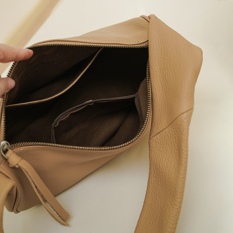 Women's Dumpling High Sense Genuine Leather Soft Shoulder Bags