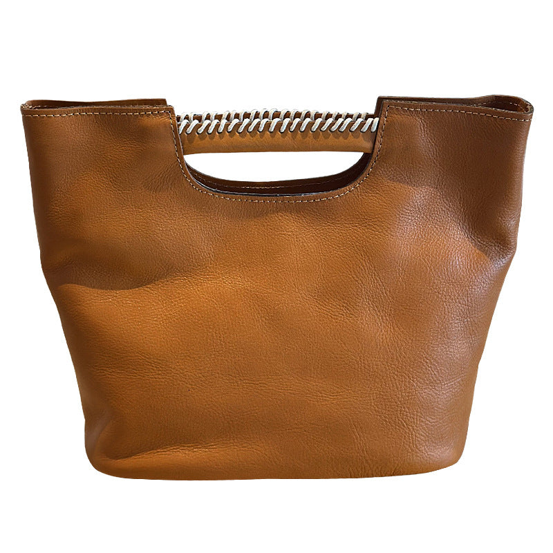 Women's Handmade Vegetable Tanning Leather Packet Artistic Bags