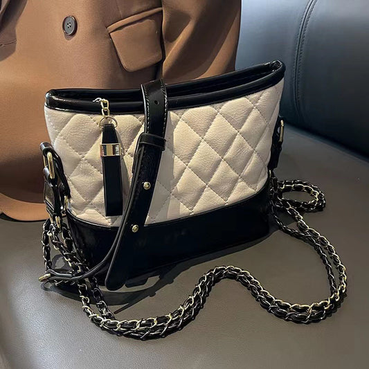 Women's Leather Hobo Classic Style Rhombus Chain Crossbody Bags