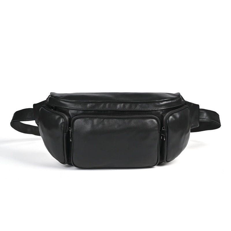 Men's Super Soft Leather Trendy Top Layer Men's Chest Bags