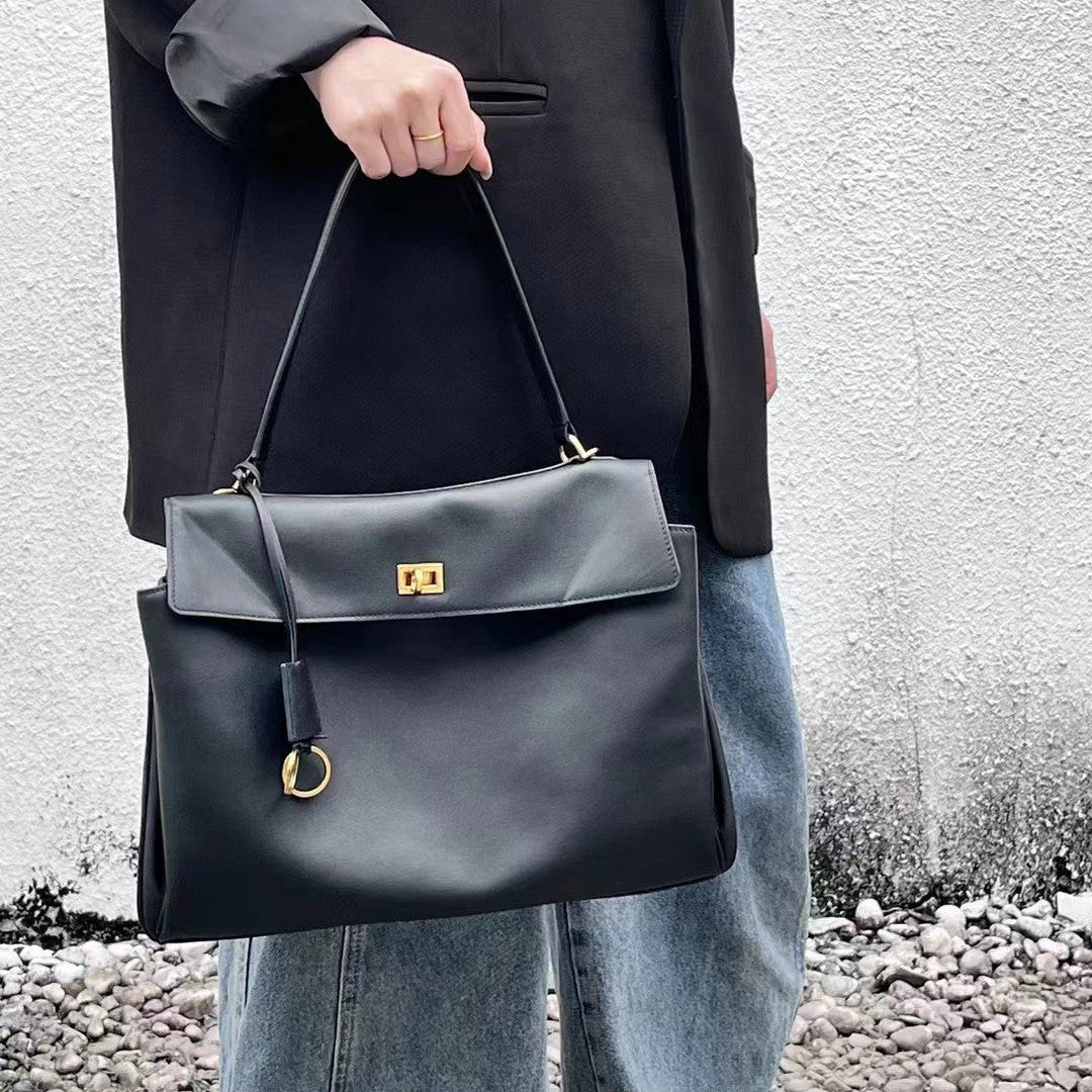 Women's Genuine Leather High-grade Commuter Underarm Kelly Tote Bags