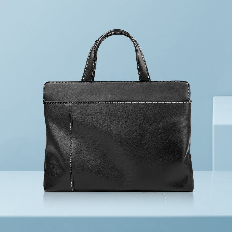 Men's Horizontal Large Capacity Computer Business Cowhide Men's Briefcases