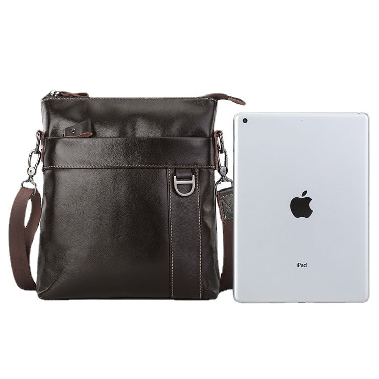 Men's Retro Business Vertical Design First Layer Men's Shoulder Bags